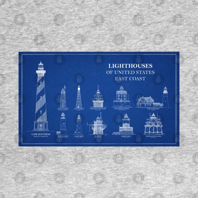 Lighthouses of United States of America - East Coast - A by SPJE Illustration Photography